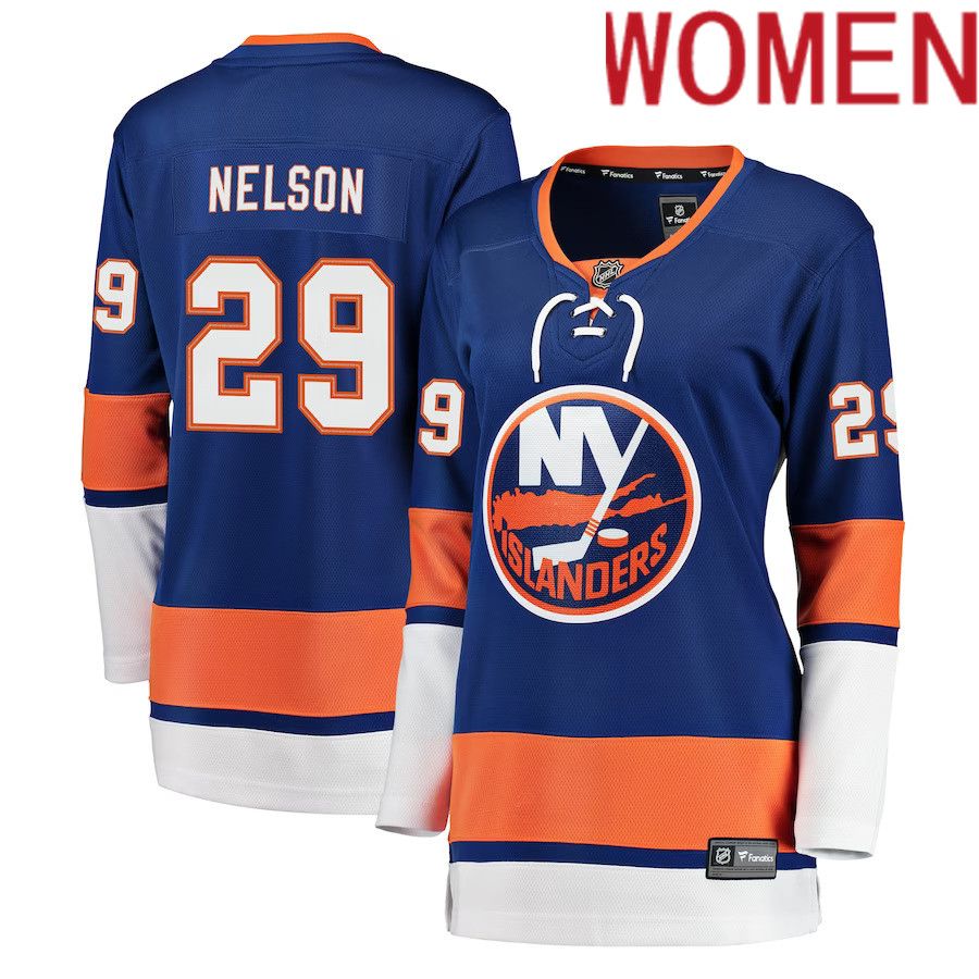 Women New York Islanders #29 Brock Nelson Fanatics Branded Royal Breakaway Player NHL Jersey